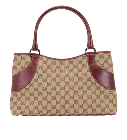 Vintage GG Tote, &pound;295, Handbags, Brown/Burgundy, Canvas/Leather, Front view